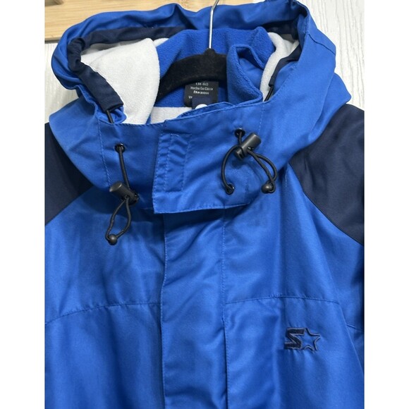 Vintage Starter Jacket Coat Men’s Blue Winter Ski Snow, Removable Hood M 38-40. - Picture 7 of 16